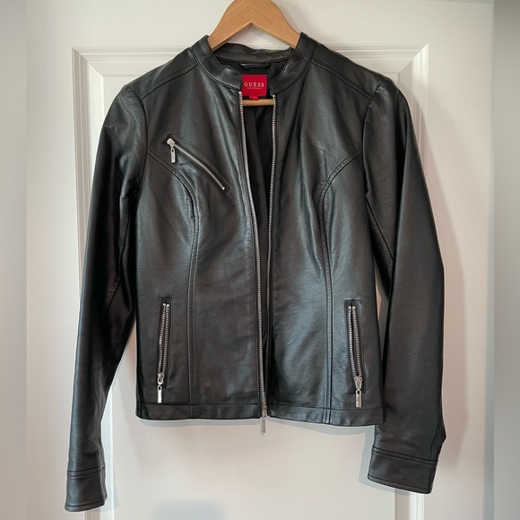 Guess Jackets & Blazers - Women’s Guess Black Leather Jacket size Small
